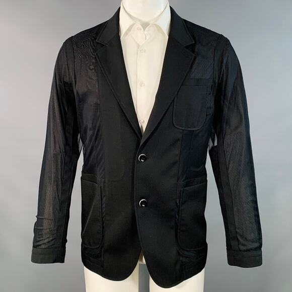 ANREALAGE Size M Black Wool Oversized Tulle Ribbon Jacket - Picture 1 of 10